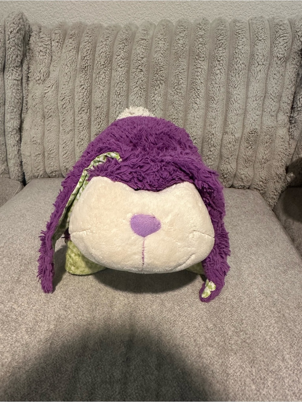 Rare Purple and Green Checkered Bunny Pillow Pet
